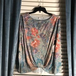 Ladies colorful multicolor rhinestone embellished size Large pretty top